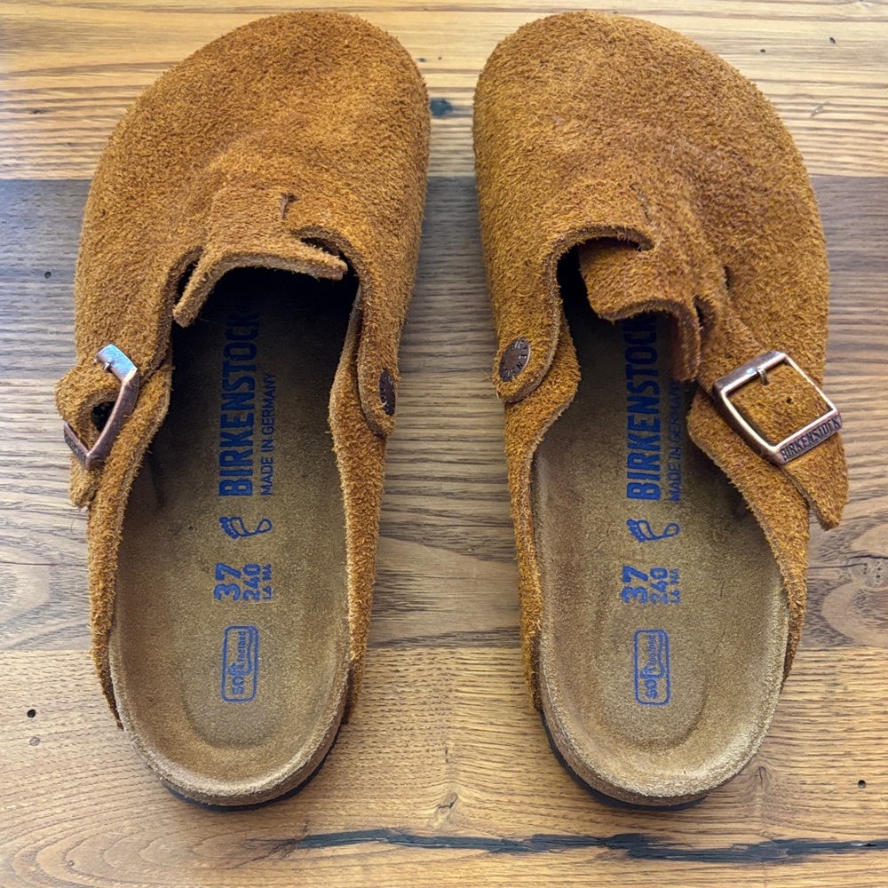 Birkenstock Boston Suede Mink Clogs